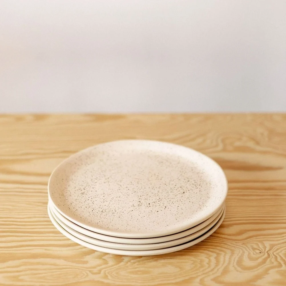 Exclusive Treves Side Plate Speckled Nude Set of 4 Solid