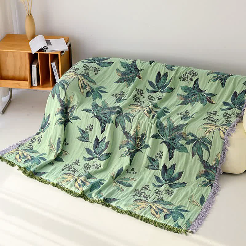 Trusted Ownkoti Botanical Leaf amp Berry Cotton Gauze Blanket Relaxed