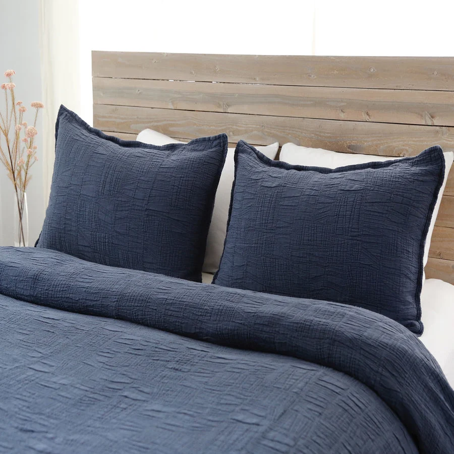 Fine Harbour King Sham Navy Easy-to-Use