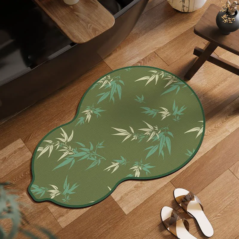 High-Grade Ownkoti Gourd-Shaped Bamboo Leaf Bath Mat Powerful