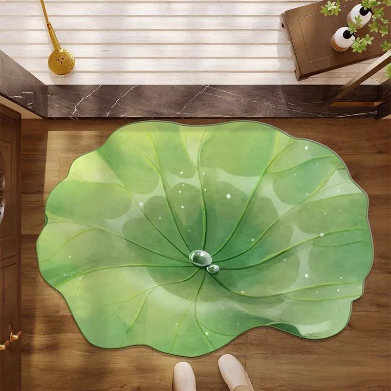 Contemporary Ownkoti Dewy Lotus Leaf Bath Mat Soft