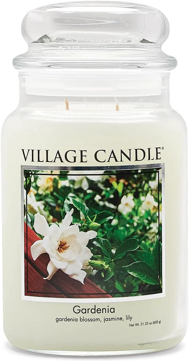 Minimalist Village Candle Gardenia Large Glass Apothecary Jar Scented Candle 21.25 oz Eco-Friendly
