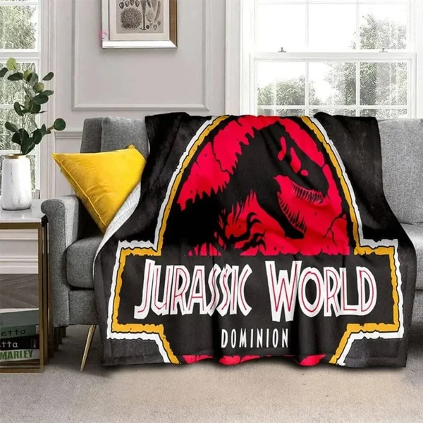 Luxury 3D Jurassic Park Dinosaur Throw Blanket Green