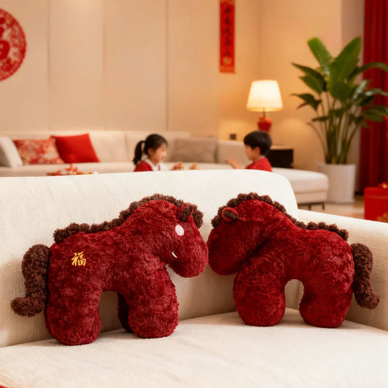 Refined Ownkoti 2026 Year of the Horse Mascot Plush Cushion Modern