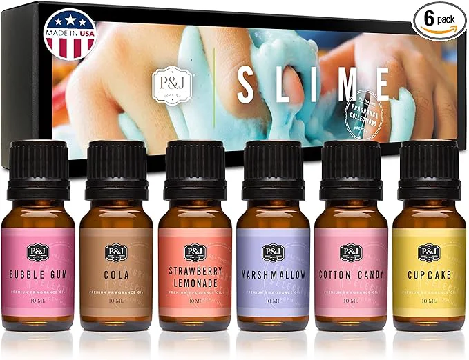 Traditional P J Trading Fragrance Oil Slime Set Bubble Gum Cotton Candy Strawberry Practical
