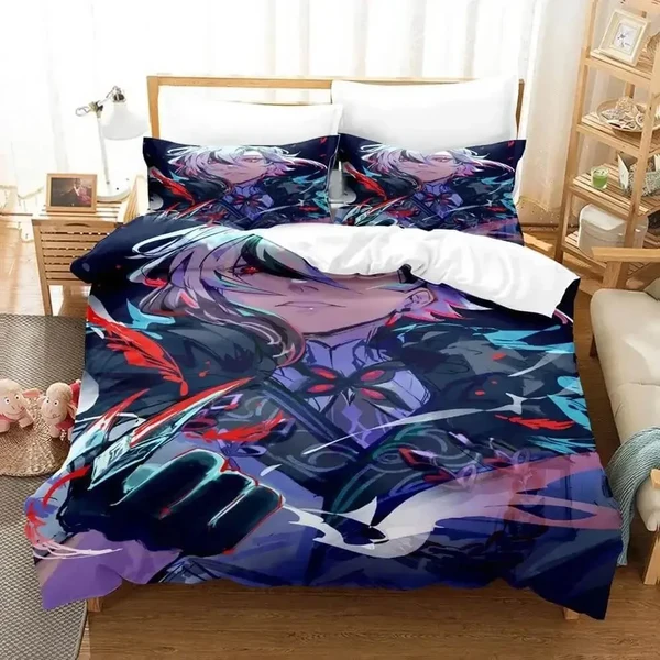 Trendy Anime Genshin Impact Arlecchino Quilt Cover Environmentally Friendly