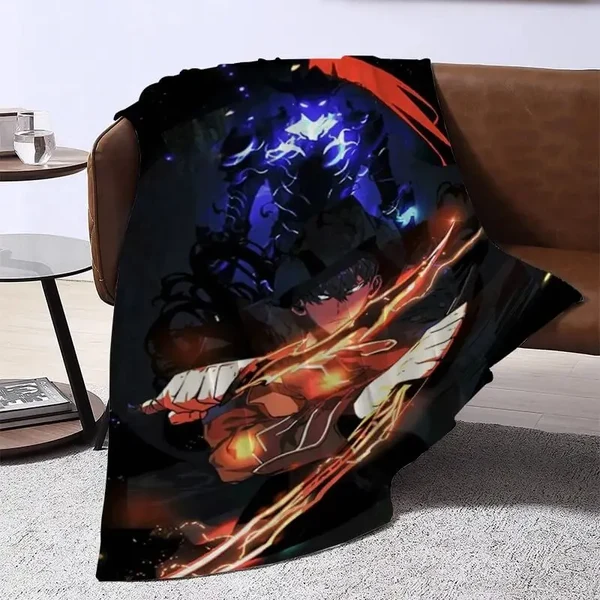 Natural Anime Sung Jin-Woo Solo Leveling Throw Blanket Safe