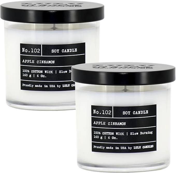 Crafted Lulu Candles Apple Cinnamon Luxury Scented Soy Jar Candle Hand Poured in World-Class