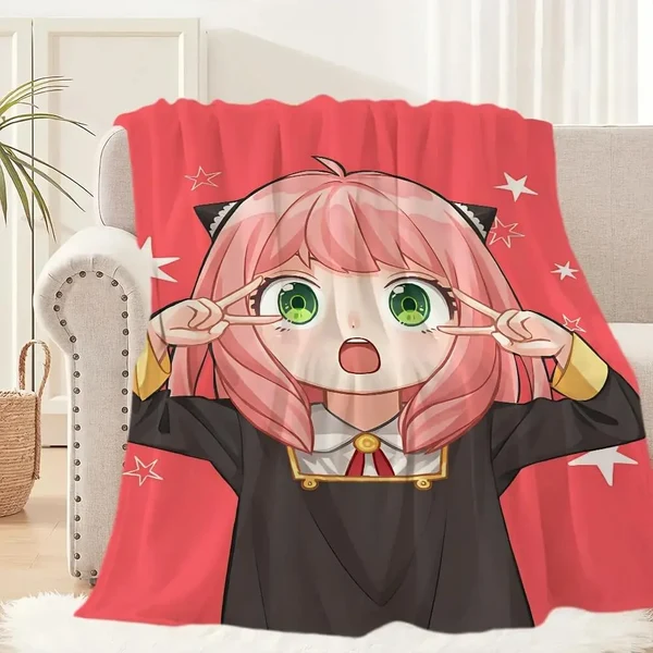 Elegant Spy X Family Anya Throw Blanket Organic