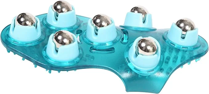 High-End BioSwiss Massage Glove with Steel Roller Balls Handheld Full Body Massager Fine