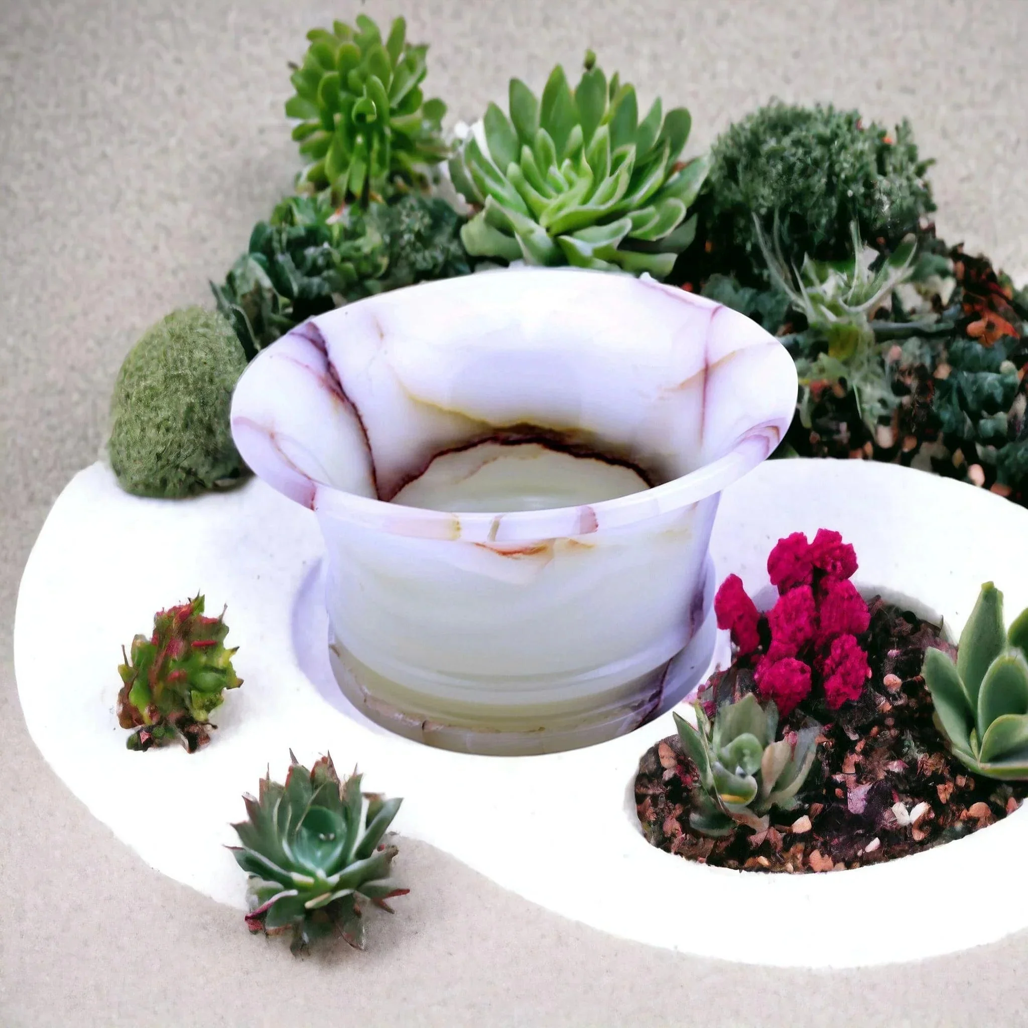 Powerful Decorative Fruit Bowl White Onyx Professional