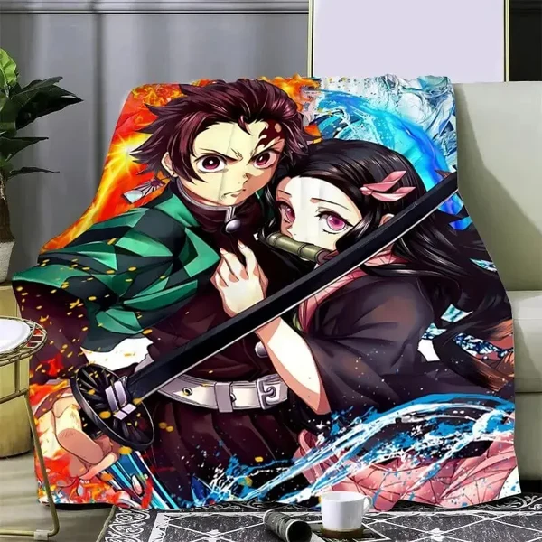Sustainable Demon Slayer Nezuko amp Tanjiro Throw Blanket Safe