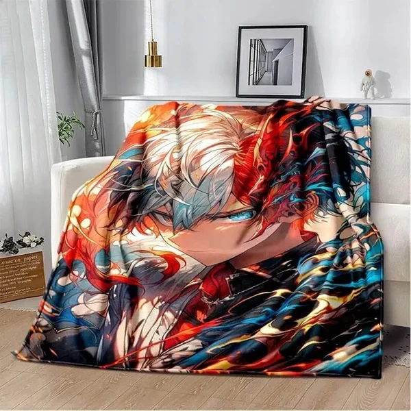 Powerful Anime My Hero Academia Shoto Throw Blanket Modern