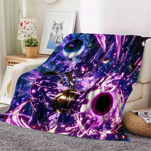 Breathable Anime Dragon Ball Z Beerus Throw Blanket Soft
