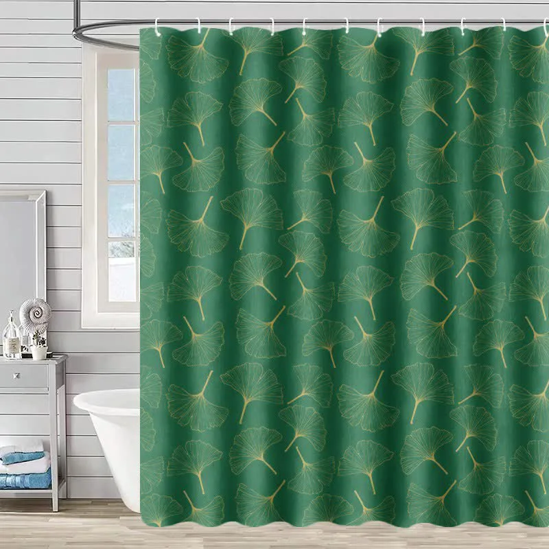Durable Ownkoti Line Art Ginkgo Leaf Print Shower Curtain Dependable