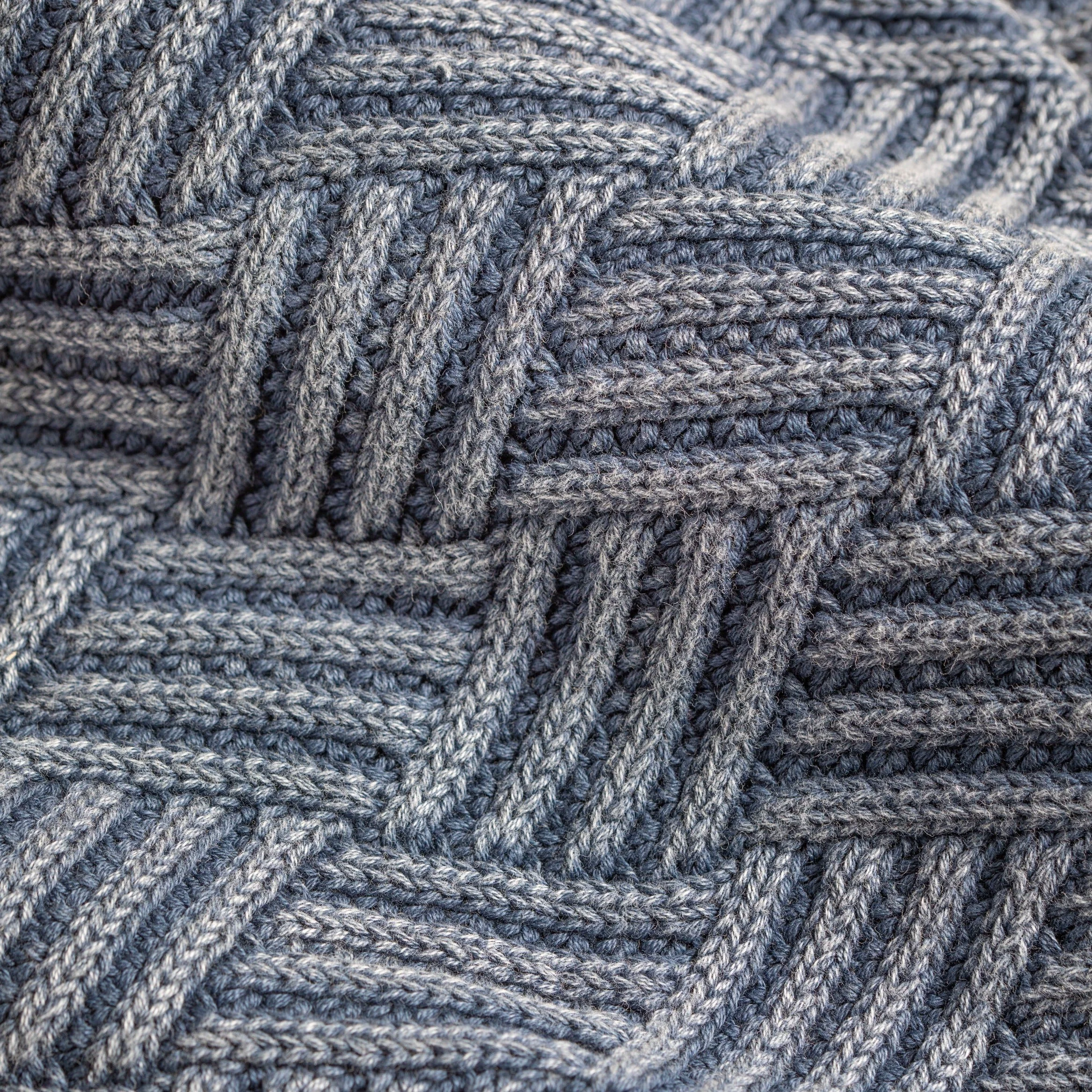 Fine Crafted Belmont Throw Washed Blue Contemporary