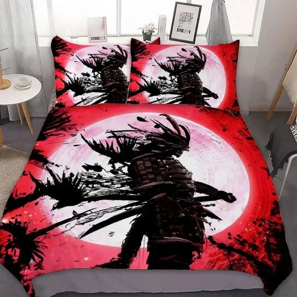 Stylish Japanese Samurai Warrior Quilt Cover Dependable