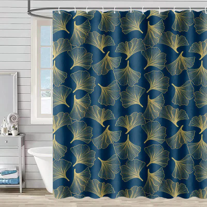 Versatile Ownkoti Ginkgo Botanical Print Shower Curtain Solid