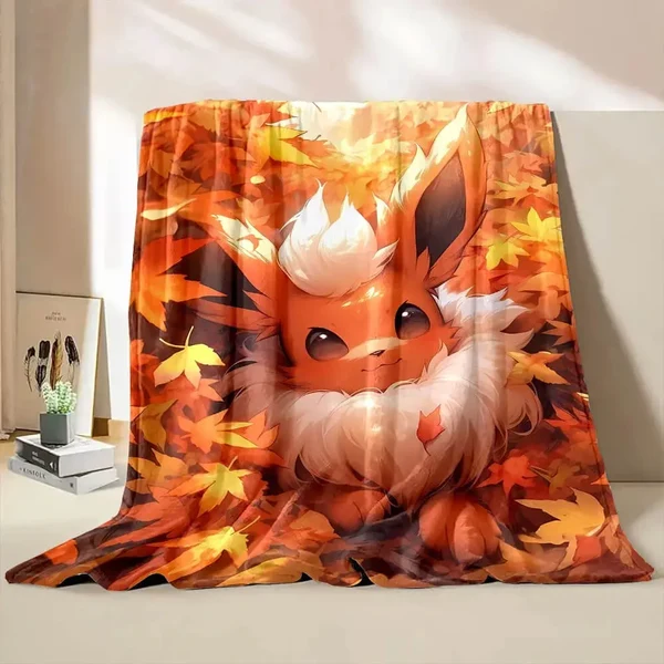 Detailed Eevee Pokemon Throw Blanket Fine
