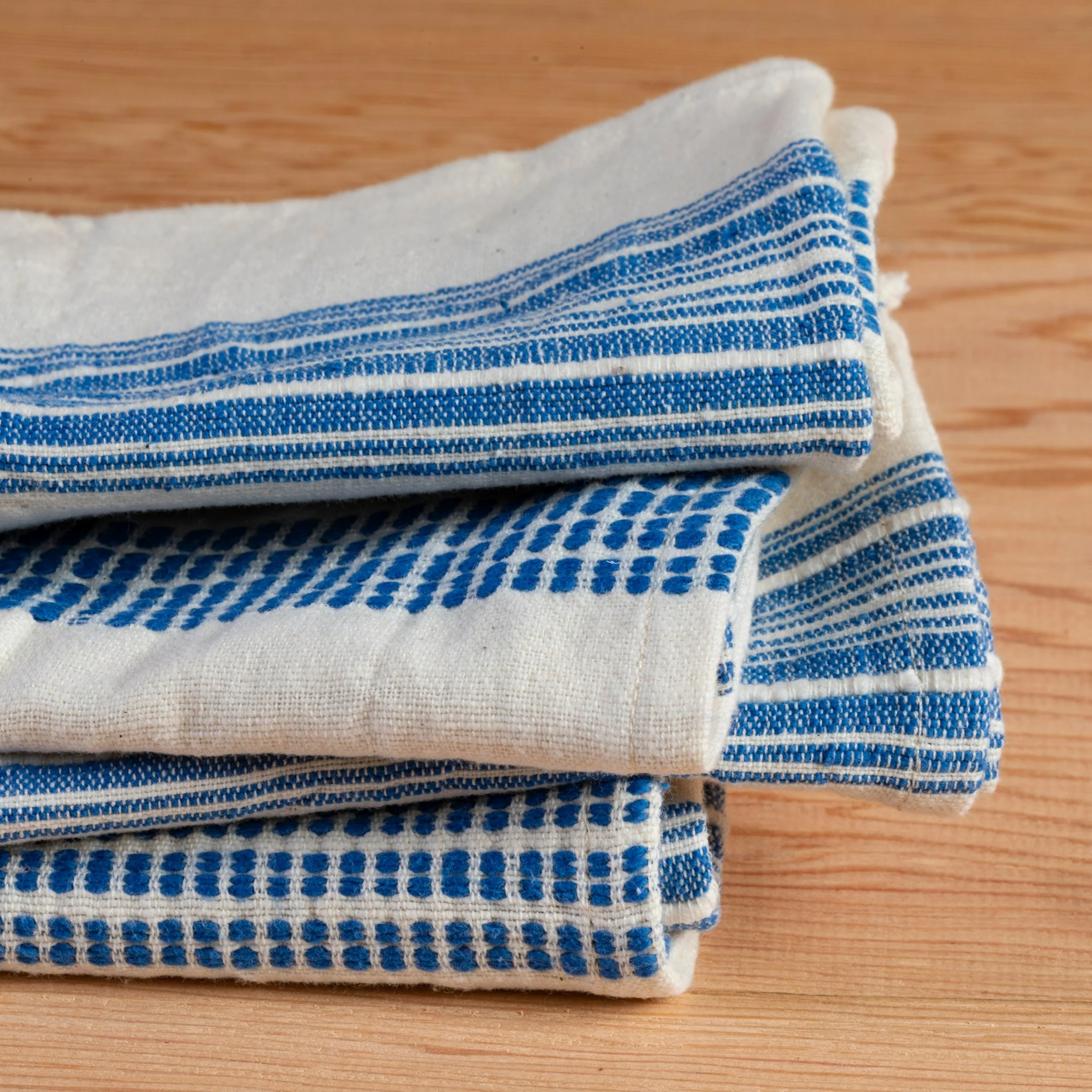 Proven Aden Napkins Natural with Blue Set of 4 Innovative