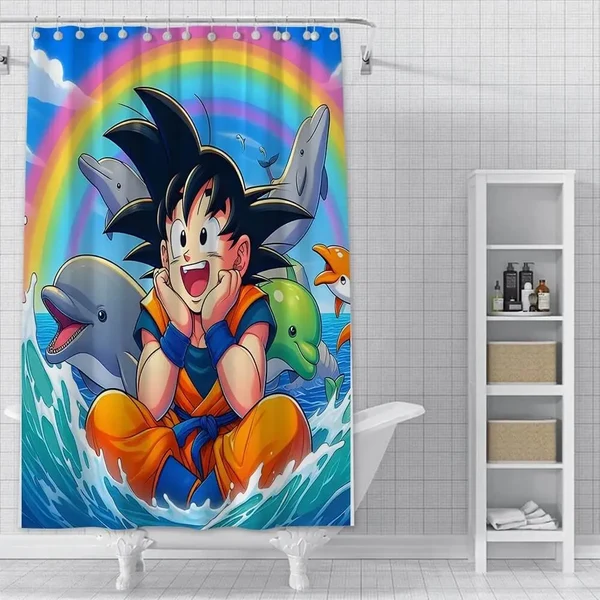 Clean Goku Kids Shower Curtain Powerful