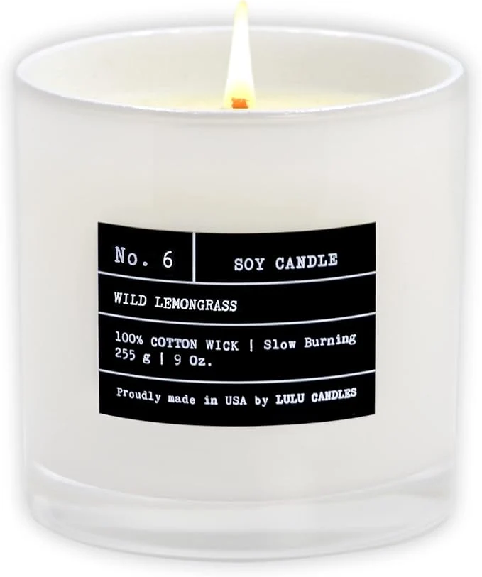 Next-Generation Lulu Candles Wild Lemongrass Luxury Scented Soy Jar Candle Hand Poured in Top-Quality