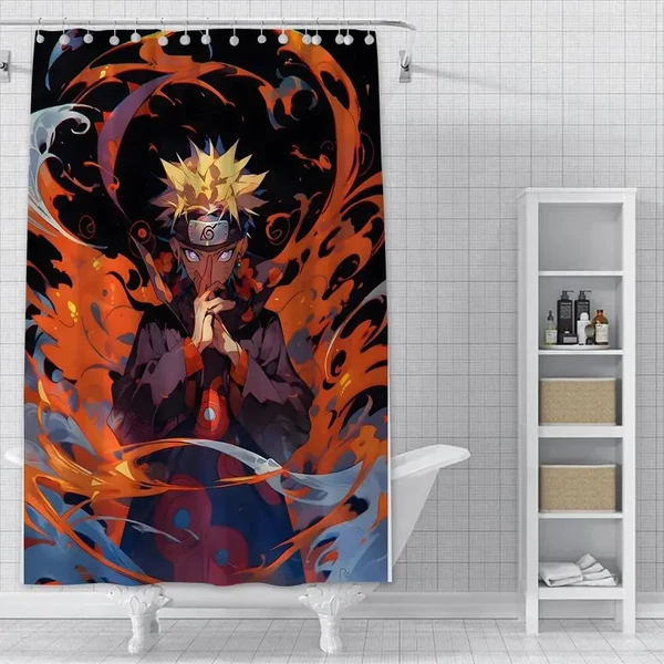 Organic Naruto Uzumaki Shower Curtain Environmentally Friendly