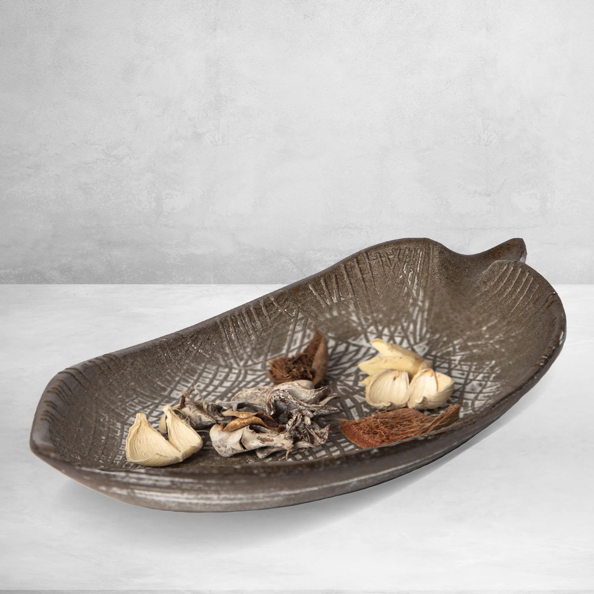 Certified 422 - Wood Leaf Shaped Tray Decorative Serving Platter Plate Dish Key Bowl Entryway Smooth