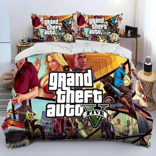 Fine Crafted 3D Grand Theft Auto Gaming Quilt Cover Verified