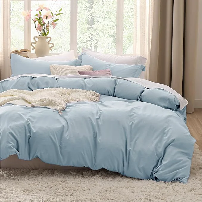 World-Class Bedsure Sky Blue Duvet Cover Twin Twin XL Size - 2 Pieces Prewashed Cotton-Like Polyester Extra Soft Bedding Set Includes 1 Twin Duvet Cover 68x90 In with Zipper Closure amp 1 Pillow Sham No Comforter Luxury