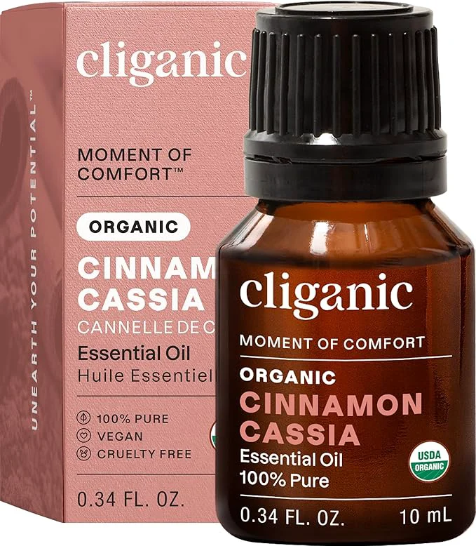 Reusable Cliganic Organic Cinnamon Cassia Essential Oil Pure Natural Undiluted Flexible