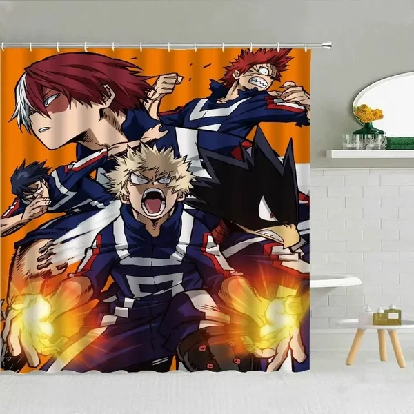 Sustainable 3D Anime My Hero Academia Shower Curtain Soft