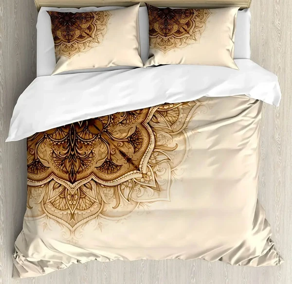 Exceptional Henna Mandala Quilt Cover Solid