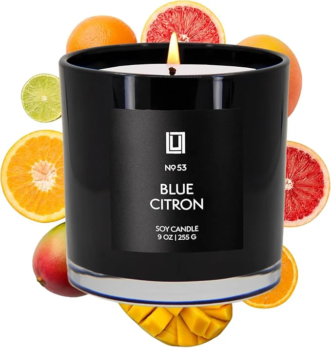 Verified Lulu Candles Blue Citron Luxury Scented Soy Jar Candle Hand Poured in The Smart