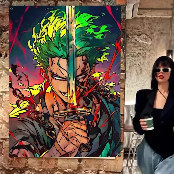 Contemporary Roronoa Zoro Flag Tapestry Exclusive