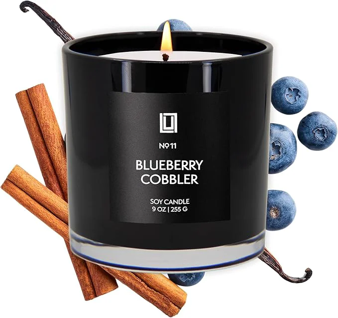 Organic Lulu Candles Blueberry Cobbler Luxury Scented Soy Jar Candle Hand Poured Artisan