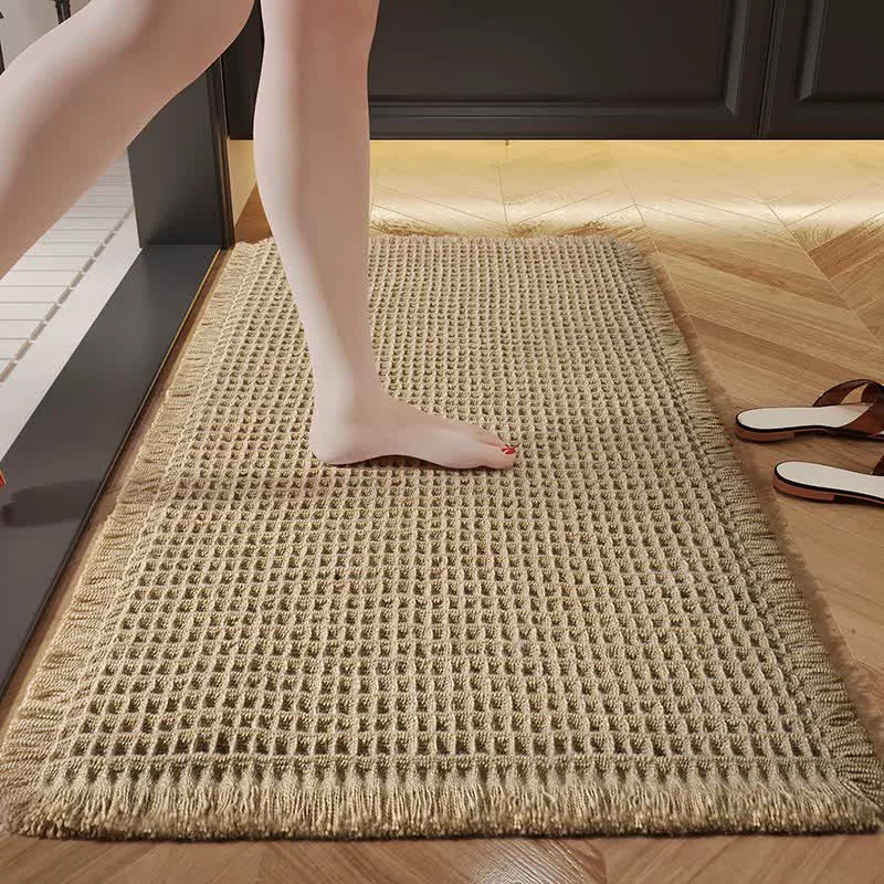 Breathable Ownkoti Minimalist Style Waffle Bath Mat Convenient
