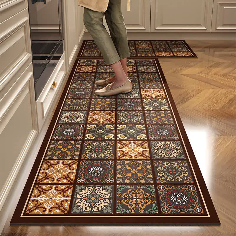 Luxury Ownkoti Diatom Mud Patchwork Pattern Kitchen Rug Soft