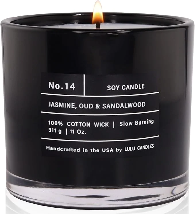 Carefully Designed Lulu Candles Jasmine Oud Sandalwood Luxury Scented Soy Jar Candle Hand Authentic