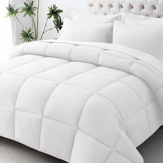 Enhanced JOLLYVOGUE Full Comforter Set Ultra-Soft Bed in a Bag Full Size 7 Pieces Oeko-TEX Bedding Set with Down Comforter Sheets Pillowcases amp Shams White Top-Quality