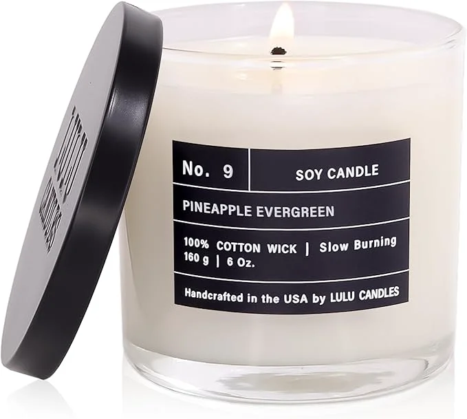 Practical Lulu Candles Pineapple Evergreen Luxury Scented Soy Jar Candle Hand Elite