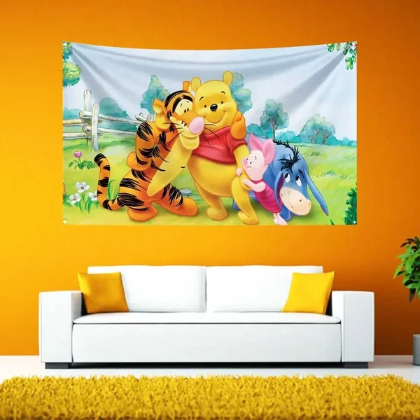 Environmentally Friendly Winnie The Pooh Cartoon Wall Tapestry Next-Generation