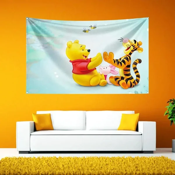 Long-Lasting Winnie The Pooh Cartoon Tapestry Versatile