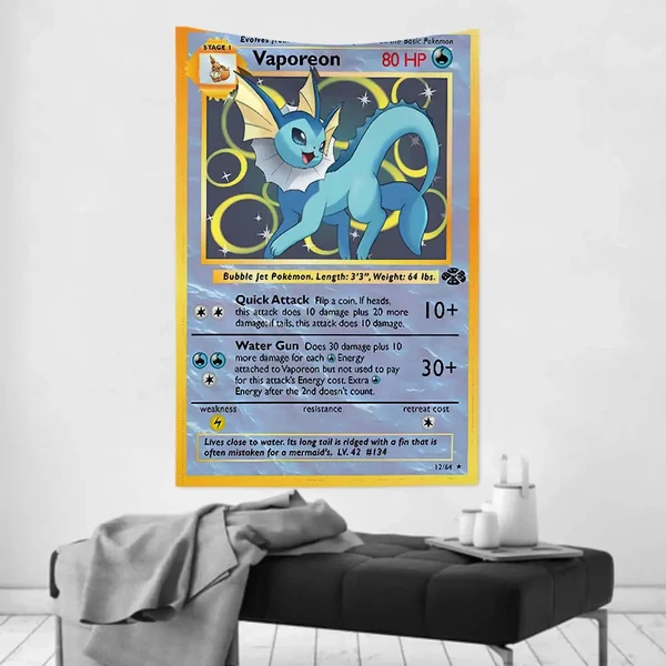 Safe Vaporeon Wall Tapestry - Pokemon TCG Tapestry Elite