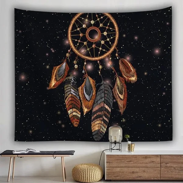 User-Friendly Feather Mandala Cloth Poster Prestigious