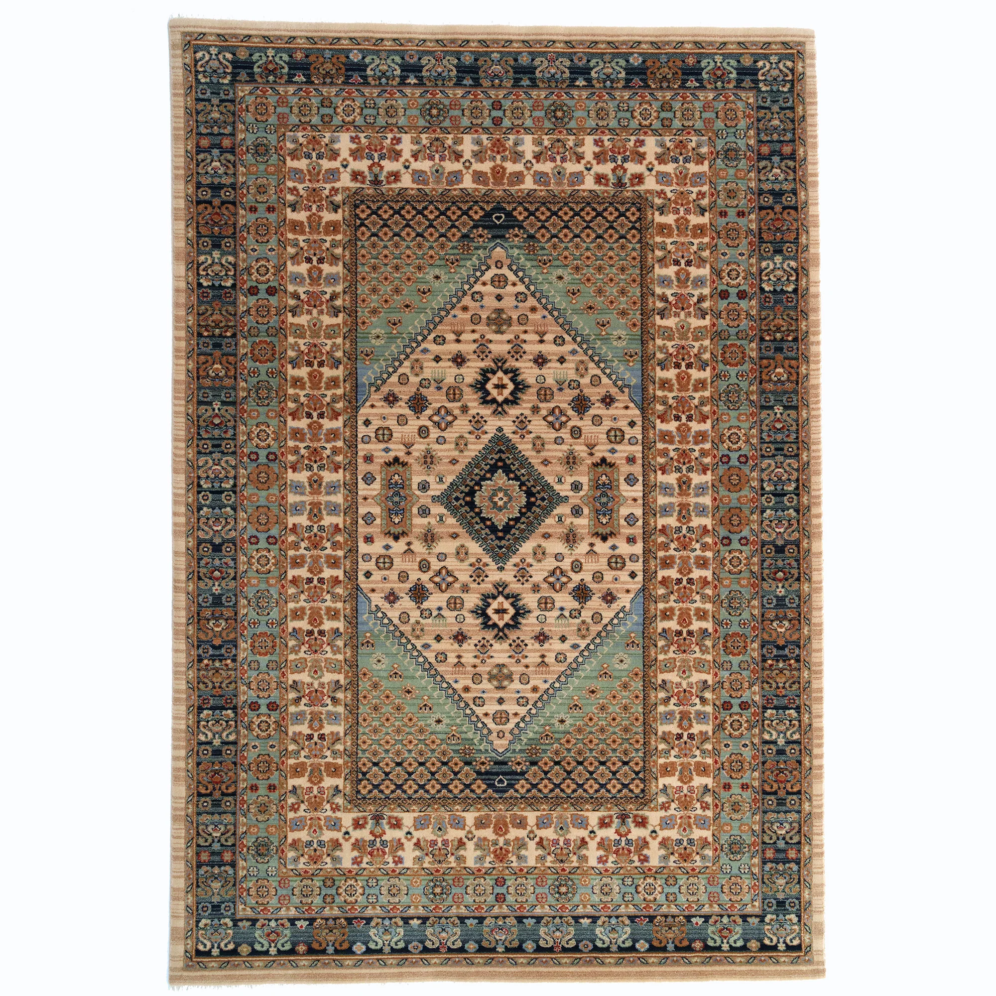 Original Design Lineage Rug – Heriz Bone Teal Convenient