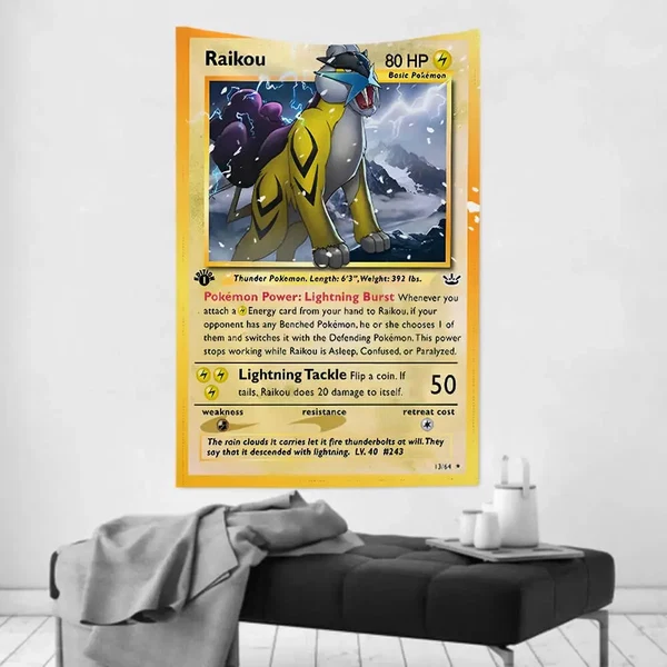 Efficient Raikou Wall Tapestry - Pokemon TCG Tapestry World-Class