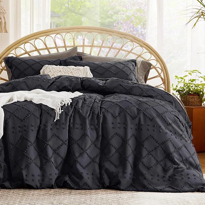 World-Class Bedsure Boho Duvet Cover King Size - Black Breathable amp Soft Boho Bedding Machine Washable Comforter Cover for All Seasons Includes 1 Duvet Cover 104 quot x90 quot with 2 Pillow Shams amp Zipper Closure Responsible