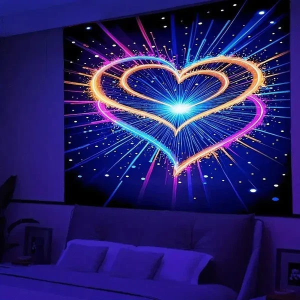 Breathable Firework Heart Wall Hanging Powerful