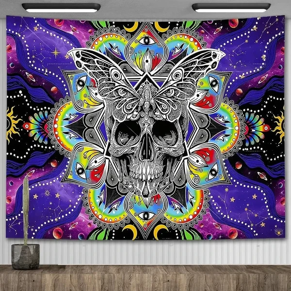 Efficient Mandala Skull amp Butterfly Tapestry Exclusive